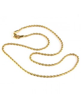 collana in acciaio dorato maglia torcione