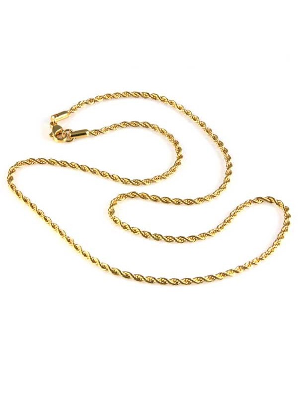 collana in acciaio dorato maglia torcione