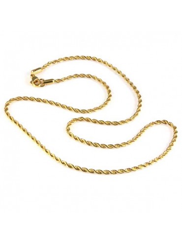 collana in acciaio dorato maglia torcione