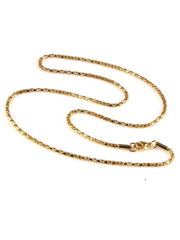 collana in acciaio dorato maglia coda di topo