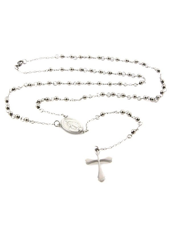 Collana rosario in acciaio