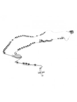 Collana rosario in acciaio