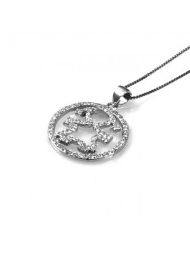 collana con ciondolo pendente beb? in argento e strass
