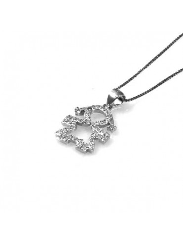 collana con ciondolo pendente beb? in argento e strass