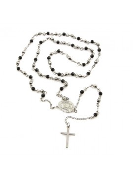 Collana rosario in acciaio