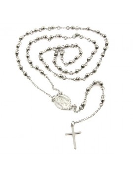 Collana rosario in acciaio