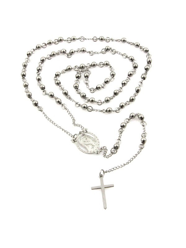 Collana rosario in acciaio