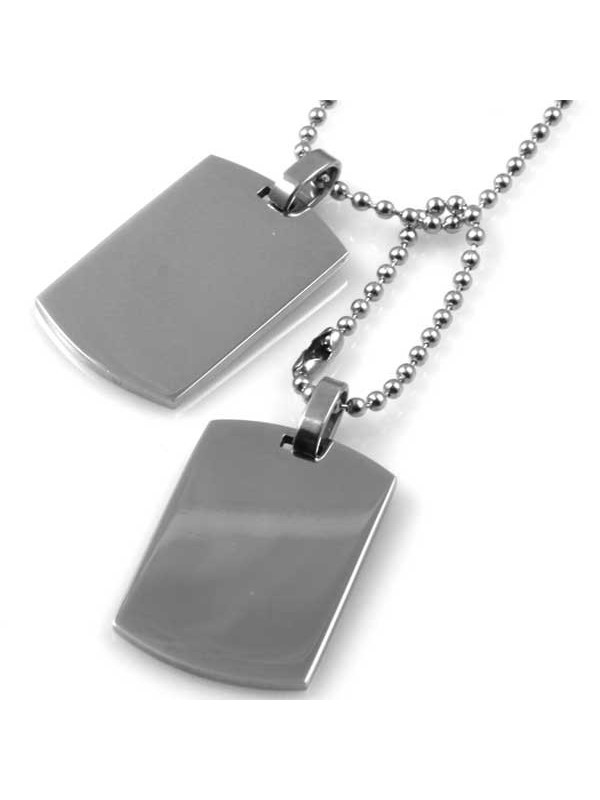 Collana piastra militare in acciaio ottima da incidere