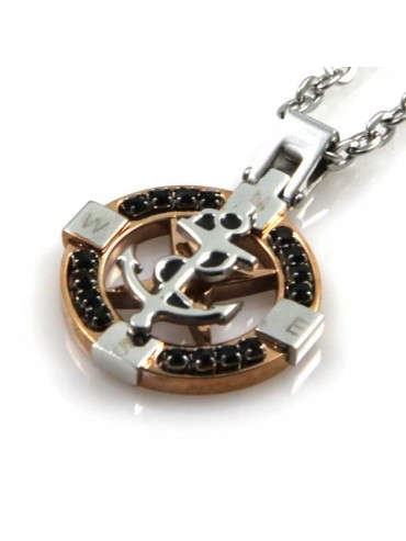 collana con ancora in acciaio ciondolo pendente