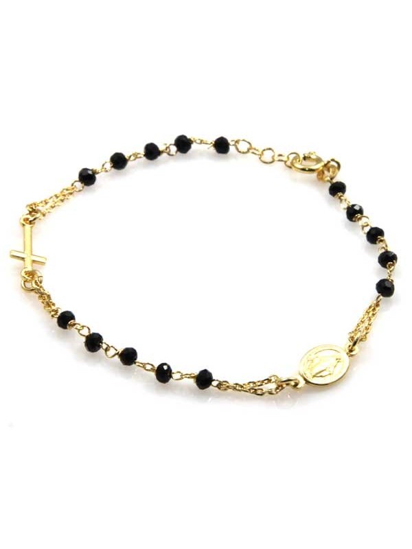 bracciale rosario in argento 925 dorato