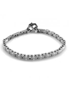 bracciale in acciaio e ceramica bianca elegantissimo