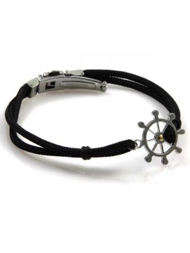 bracciale con timone marinaro in acciaio