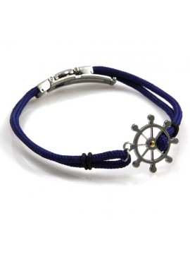 bracciale con timone marinaro in acciaio