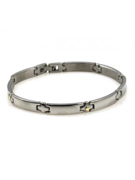 bracciale in acciaio e oro unisex