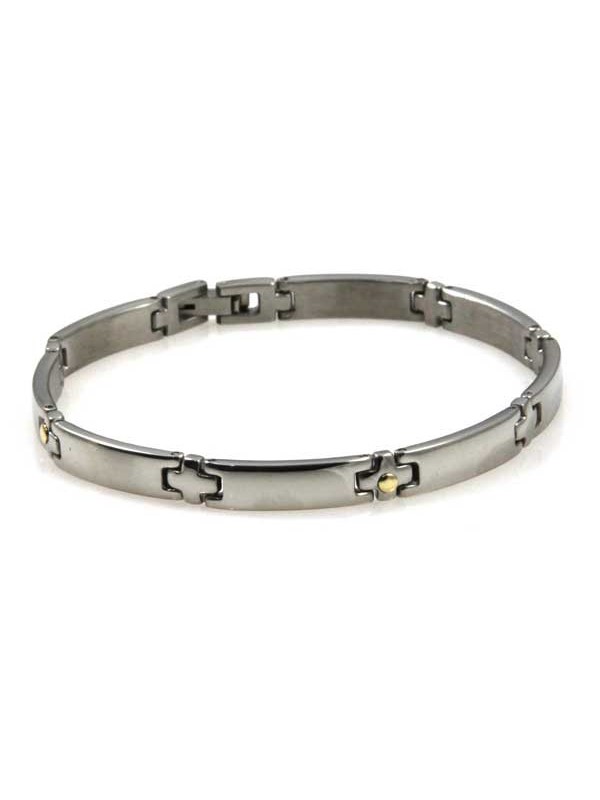 bracciale in acciaio e oro unisex