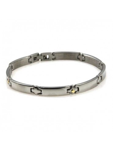 bracciale in acciaio e oro unisex