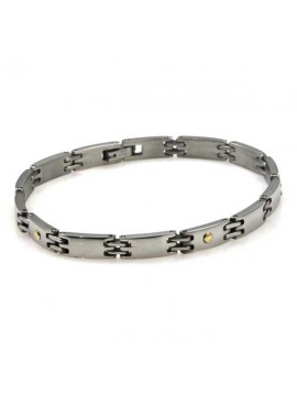 bracciale in acciaio e oro unisex