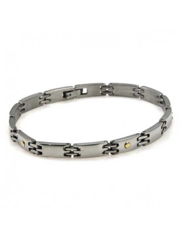 bracciale in acciaio e oro unisex