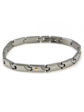 bracciale in acciaio e oro unisex