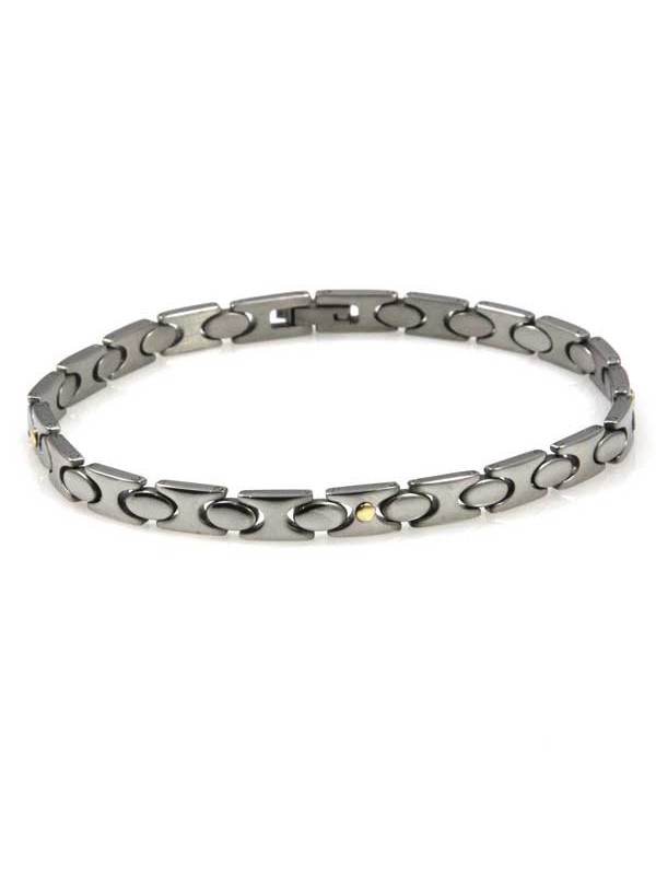 bracciale in acciaio e oro unisex