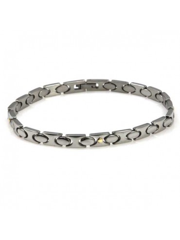 bracciale in acciaio e oro unisex