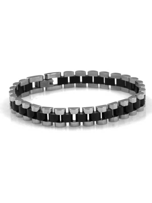 bracciale in acciaio a maglia tipo jubilee