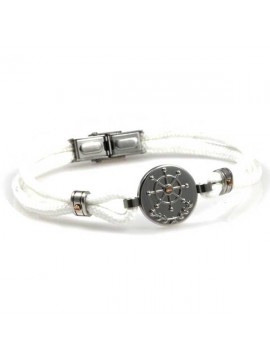 bracciale marinaro in cordoncino e acciaio simbolo timone