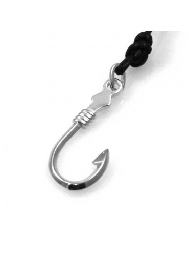 collana con amo da pescatore ciondolo pendente in argento 925