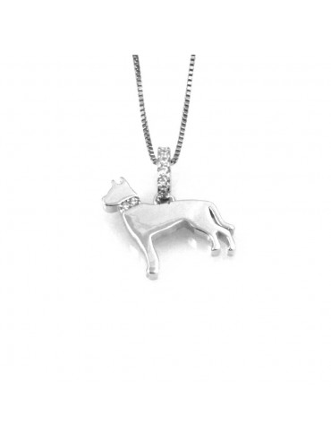 collana con boxer cane ciondolo pendente in argento 925