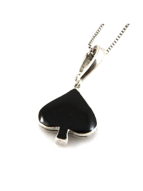 Collana asso di picche in argento 925