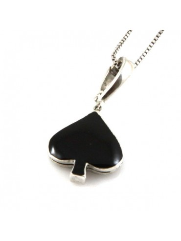 Collana asso di picche in argento 925