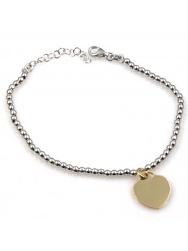 bracciale con cuoricino dorato in argento 925