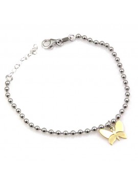 bracciale con farfalla dorata in argento 925