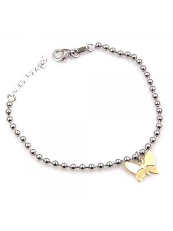 bracciale con farfalla dorata in argento 925