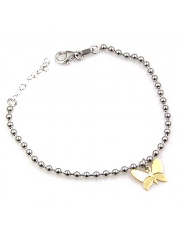 bracciale con farfalla dorata in argento 925