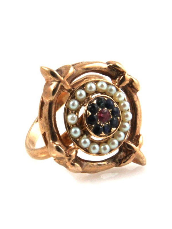 Anello donna in argento ramato tondo