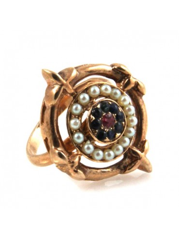 Anello donna in argento ramato tondo