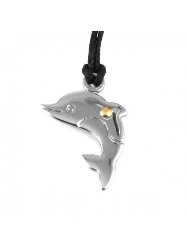 Collana delfino acciaio e oro
