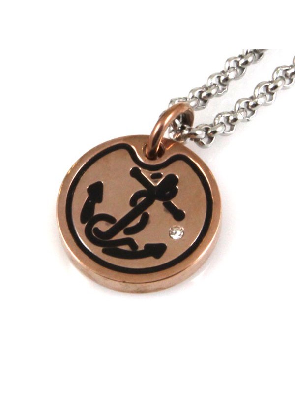 Collana ancora in acciaio ramato