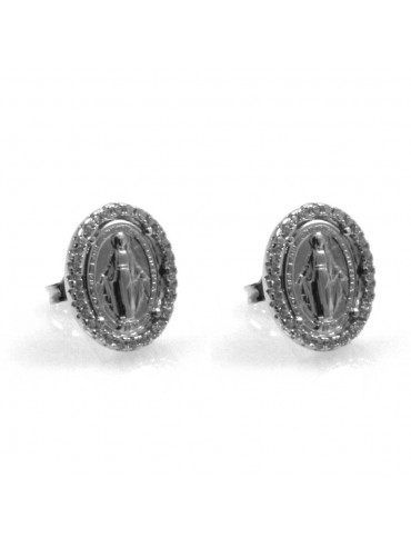 orecchini con medaglia miracolosa in argento 925