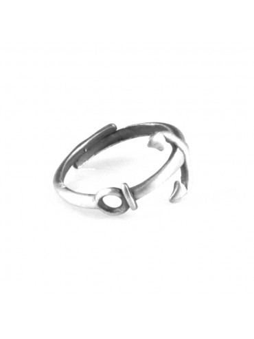 anello con ancora in argento 925