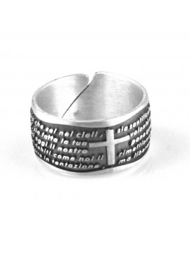 anello con padre nostro in argento 925