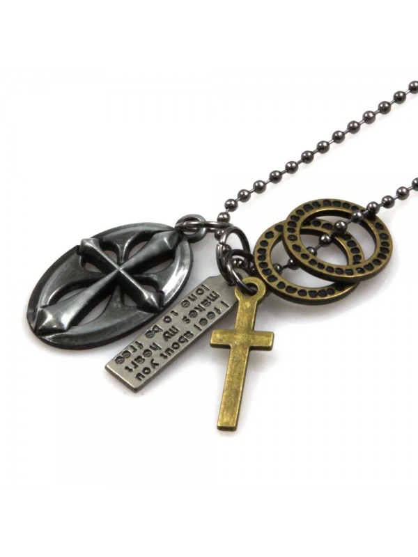 collana uomo con ciondoli e pendenti motivo vintage