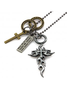 collana uomo con ciondoli e pendenti motivo vintage