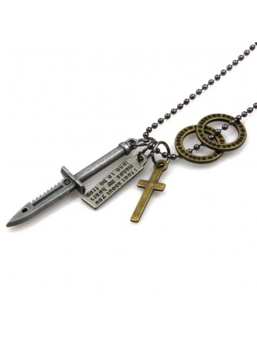 collana uomo con ciondoli e pendenti motivo vintage