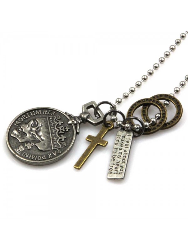 collana uomo con ciondoli e pendenti motivo vintage