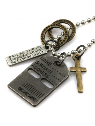 collana uomo con ciondoli e pendenti motivo vintage