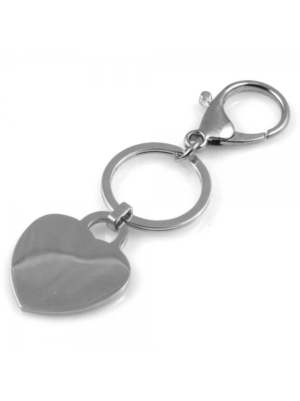 portachiavi donna in acciaio con cuore personalizzabile con incisione