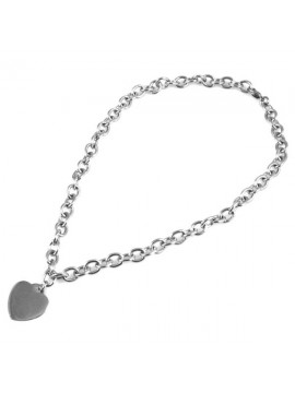 Collana con cuore in acciaio da incidere