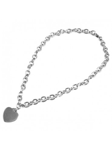 Collana con cuore in acciaio da incidere